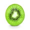 Kiwi slice on white background. Fresh ripe fruit closeup