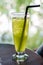 Kiwi soda cocktail
