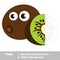 Kiwi to be colored. Vector trace game.