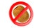 Kiwifruit with forbidden sign, 3D rendering