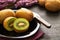 Kiwifruit served on plate