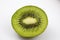 Kiwifruit slice isolated on white. Ripe, fruit.