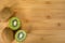 Kiwis on a wooden board