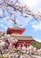 Kiyomizu-dera Temple and sakura flowers, Kyoto, Japan