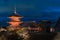 Kiyumizu Temple blue hour before dark , Kyoto