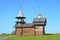 Kizhi, Karelia, Russia. The chapel of the Archangel Michael on the bank of Onega lake in summer