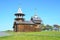 Kizhi, Karelia, Russia. The chapel of the Archangel Michael on the bank of Onega lake in summer