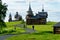 Kizhi Pogost with Transfiguration Church Ladoga Lake at Karelia in Russia