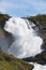 The Kjosfoss waterfall along the Flamsbana to Myrdal railway track in Norway.