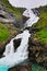 Kjosfossen Falls cascading waterfall Myrdal Norway