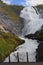 Kjosfossen waterfall. One of Norway`s largest waterfalls