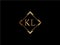 KL Initial diamond shape Gold color later Logo DesignX