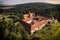 Kladruby - aerial drone view of medieval monastery