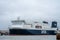 Klaipeda, Lithuania - february  10 2022: Aura seaways port side, Ro-Ro cargo and passanger ferry, build in 2021.