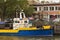 KLAIPEDA, LITHUANIA - SEPTEMBER 22, 2018: Old shabby small ship.