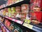 Klang, Malaysia - 20 November 2021 : Various selection of Instant Noodles Packed Flavour for sell in the supermarket.