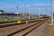 klaten, Indonesia - july 3, 2021: Commuter Line train KRL train arrive at klaten, to solo railway station, Klaten, Indonesia.