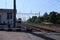 Klaten, Indonesia - july 3, 2021: Commuter Line train KRL train arrive at klaten, to solo railway station, Klaten, Indonesia.