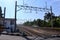 Klaten, Indonesia - july 3, 2021: Commuter Line train KRL train arrive at klaten, to solo railway station, Klaten, Indonesia.