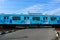 Klaten, Indonesia - july 3, 2021: Commuter Line train KRL train arrive at klaten, to solo railway station, Klaten, Indonesia.