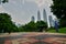 KLCC Park and Petronas Twin Towers. Kuala Lumpur. Malaysia