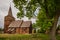 Klepsk, Poland - May 7, 2019: Exterior view of the Evangelical Church of the Blessed Virgin Mary. The church was founded in  1367