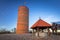 Klimek tower at the castle ruins in Grudziadz at dusk, Poland