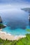 Klingung beach  with sky blue ocean water and  rocky bay and blue sky apart of one day traval trip of the eastern in Nusa Penida