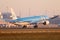 KLM 100 livery landing on airport, Amsterdam, Europe, Dreamliner 787-10