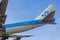 KLM Boeing 747-400M Combi With 100 Years Livery Tail Closeup