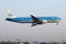 KLM Boeing plane taking off from Polderbaan, Amsterdam Airport Schiphol AMS