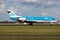 KLM Fokker 70 PH-WXC passenger plane landing at Amsterdam Schipol Airport