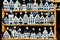 KLM houses - collection of Delft`s blue houses filled with gin as a souvenir from Holland