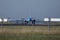 KLM jet taxiing in Schiphol Airport, Amsterdam, front view