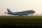 KLM Jumbo Boeing B747 plane landing on Polderbaan, Amsterdam Airport Schiphol AMS