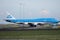 KLM plane taxiing at Amsterdam Airport Schiphol AMS, Boeing B747