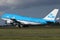 KLM plane taxiing at Amsterdam Airport Schiphol AMS, Boeing B747