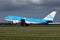 KLM plane taxiing at Amsterdam Airport Schiphol AMS, Boeing B747