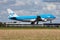 KLM Royal Dutch Airlines Boeing 747-400 PH-BFM passenger plane arrival and landing at Amsterdam Schipol Airport