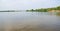 Klyazma reservoir, summer landscape in the suburbs