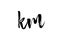 KM K M alphabet letter logo icon combination. Grunge handwritten vintage design. Black white color for business and company