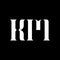 KM K M letter logo design. Initial letter KM uppercase monogram logo white color. KM logo, K M design. KM, K M