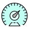 Km per hour speedometer icon color outline vector