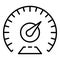 Km per hour speedometer icon, outline style