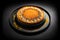 Knafeh on black background created with generative AI technology