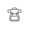 Knapsack, backpack line icon