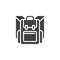 Knapsack, backpack vector icon