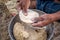 Kneading indian bread