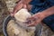 Kneading indian bread