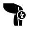 knee cutting ache glyph icon vector illustration